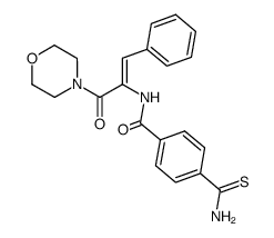 N-[(Z)-1-(Morpholine-4-carbonyl)-2-phenyl-vinyl]-4-thiocarbamoyl-benzamide Structure
