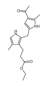 <4-Methyl-3-<2-(ethoxycarbonyl)ethyl>-2-pyrryl>(4-acetyl-5-methyl-2-pyrryl)methane Structure