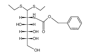 2-benzyloxycarbonylamino-D-2-deoxy-glucose diethyl dithioacetal Structure