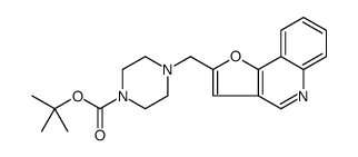 1-Piperazinecarboxylic acid, 4-(furo[3,2-c]quinolin-2-ylmethyl)-, 1,1-dimethylethyl ester结构式