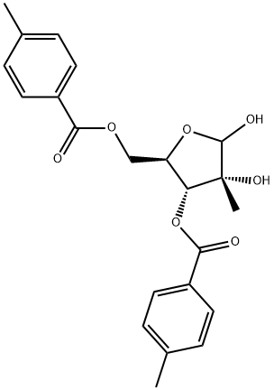 2-C-Methyl-3,5-bis-O-(4-methylbenzoyl)-D-ribofuranose Structure