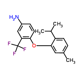 4-(2-Isopropyl-5-methylphenoxy)-3-(trifluoromethyl)aniline Structure