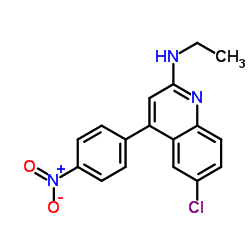 6-Chloro-N-ethyl-4-(4-nitrophenyl)-2-quinolinamine结构式