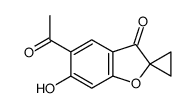 5-acetyl-6-hydroxyspiro[1-benzofuran-2,1'-cyclopropane]-3-one结构式