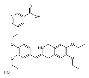 (3E)-3-[(3,4-diethoxyphenyl)methylidene]-6,7-diethoxy-2,4-dihydro-1H-isoquinoline,pyridine-3-carboxylic acid,hydrochloride Structure