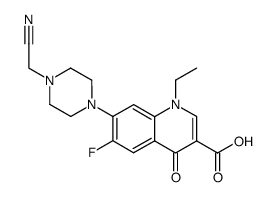 1-Ethyl-6-fluoro-1,4-dihydro-7-(4-(cyanomethyl)-1-piperazinyl)-4-oxoquinoline-3-carboxylic acid Structure