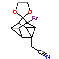 (1'-Bromo-4'H-spiro[1,3-dioxolane-2,9'-pentacyclo[4.3.0.02,4.03,8.05,7]nonan]-4'-yl)acetonitrile结构式