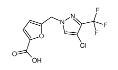5-{[4-Chloro-3-(trifluoromethyl)-1H-pyrazol-1-yl]methyl}furan-2-carboxylic acid结构式