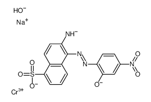 sodium [6-amino-5-[(2-hydroxy-4-nitrophenyl)azo]naphthalene-1-sulphonato(3-)]hydroxychromate(1-)结构式