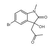 5-bromo-3-hydroxy-1-methyl-3-(2'-oxopropyl)indolin-2-one Structure