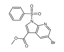 methyl 1-(benzenesulfonyl)-5-bromopyrrolo[2,3-b]pyridine-3-carboxylate结构式