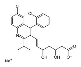 sodium,(E)-7-[6-chloro-4-(2-chlorophenyl)-2-propan-2-ylquinolin-3-yl]-3,5-dihydroxyhept-6-enoate结构式