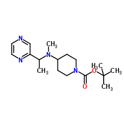 4-[Methyl-(1-pyrazin-2-yl-ethyl)-amino]-piperidine-1-carboxylic acid tert-butyl ester结构式