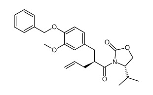 (S)-3-[(S)-2-(4-benzyloxy-3-methoxybenzyl)pent-4-enoyl]-4-isopropyloxazolidin-2-one结构式