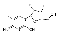 4-amino-1-[(2R,3R,4R,5R)-3,4-difluoro-5-(hydroxymethyl)oxolan-2-yl]-5-methylpyrimidin-2-one结构式