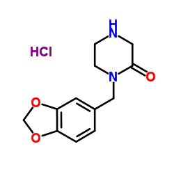 1-(1,3-Benzodioxol-5-ylmethyl)-2-piperazinone hydrochloride (1:1)结构式