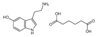 3-(2-aminoethyl)-1H-indol-5-ol,hexanedioic acid结构式