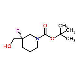 tert-butyl (3S)-3-fluoro-3-(hydroxymethyl)piperidine-1-carboxylate structure