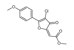 methyl (2E)-2-[4-chloro-5-(4-methoxyphenyl)-3-oxofuran-2-ylidene]acetate Structure