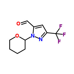 2-(tetrahydro-pyran-2-yl)-5-trifluoromethyl-2H-pyrazole-3-carbaldehyde Structure