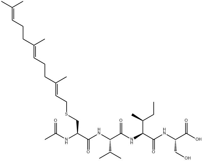 N-acetyl-S-farnesyl-cysteinyl-valyl-isoleucyl-serine Structure