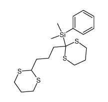 (2-(3-(1,3-dithian-2-yl)propyl)-1,3-dithian-2-yl)dimethyl(phenyl)silane结构式