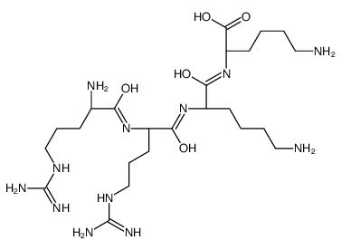 (2S)-6-amino-2-[[(2S)-6-amino-2-[[(2S)-2-[[(2S)-2-amino-5-(diaminomethylideneamino)pentanoyl]amino]-5-(diaminomethylideneamino)pentanoyl]amino]hexanoyl]amino]hexanoic acid Structure