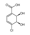 (2R,3R)-1-羧基-4-氯-2,3-二羟环己基-4,6-二烯结构式