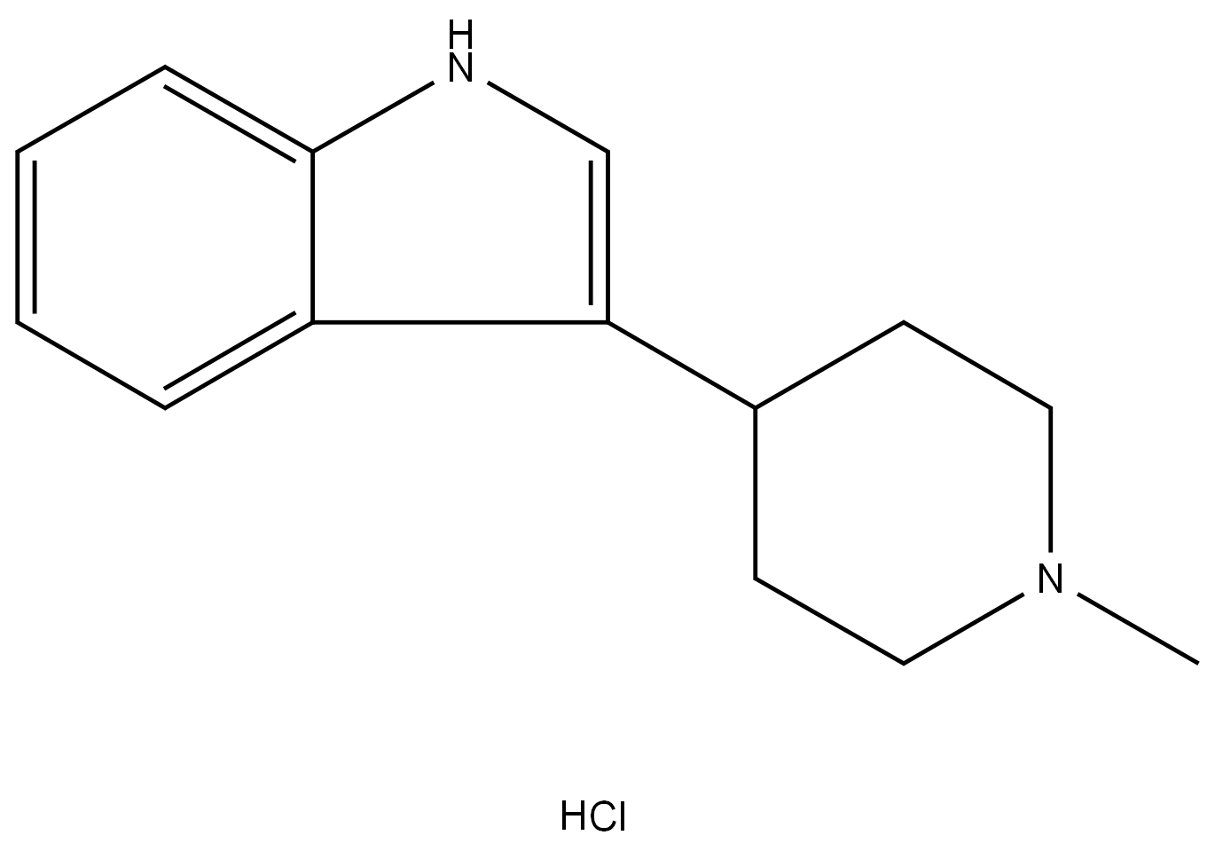 3-(1-Methylpiperidin-4-yl)-1H-indolehydrochloride结构式