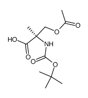 (R)-3-acetoxy-2-((tert-butoxycarbonyl)amino)-2-methylpropanoic acid Structure