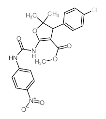methyl 4-(4-chlorophenyl)-5,5-dimethyl-2-[(4-nitrophenyl)carbamoylamino]-4H-furan-3-carboxylate结构式