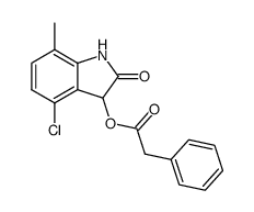 4-chloro-1,3-dihydro-7-methyl-3-phenylacetoxy-2H-indol-2-one结构式