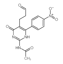 Acetamide,N-[1,6-dihydro-4-(4-nitrophenyl)-6-oxo-5-(3-oxopropyl)-2-pyrimidinyl]- Structure