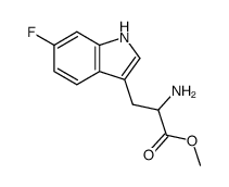 2-amino-3-(6-fluoro-1H-indol-3-yl)-propionic acid methyl ester结构式