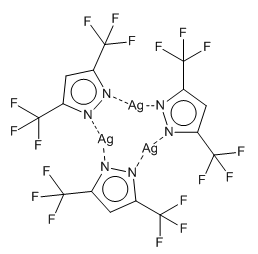 Silver, tris[m-[3,5-bis(trifluoromethyl)-1H-pyrazolato-kN1:kN2]]tri-, cyclo Structure