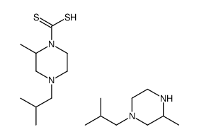 3-methyl-1-(2-methylpropyl)piperazine,2-methyl-4-(2-methylpropyl)piperazine-1-carbodithioic acid Structure