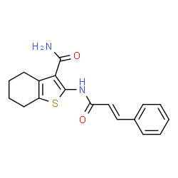 2-cinnamamido-4,5,6,7-tetrahydrobenzo[b]thiophene-3-carboxamide structure