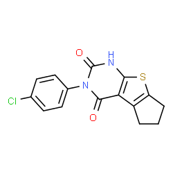 3-(4-Chlorophenyl)-1,5,6,7-tetrahydro-2H-cyclopenta[4,5]thieno[2,3-d]pyrimidine-2,4(3H)-dione结构式