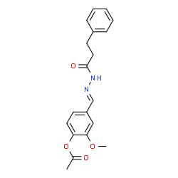 2-methoxy-4-[2-(3-phenylpropanoyl)carbonohydrazonoyl]phenyl acetate Structure