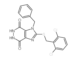 1H-Imidazo[4,5-d]pyridazine-4,7-dione,2-[[(2,6-dichlorophenyl)methyl]thio]-5,6-dihydro-1-(phenylmethyl)-结构式
