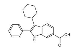 3-cyclohexyl-2-phenyl-1H-indole-6-carboxylic acid Structure