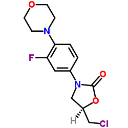 (R)-5-(chloromethyl)-3-(3-fluoro-4-morpholinophenyl)oxazolidin-2-one structure