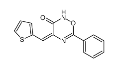 6-phenyl-4-(thiophen-2-ylmethylidene)-1,2,5-oxadiazin-3-one结构式