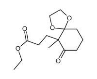 3-(6-methyl-7-oxo-1,4-dioxa-spiro[4.5]dec-6-yl)-propionic acid ethyl ester结构式
