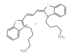 Benzothiazolium,3-pentyl-2-[3-(3-pentyl-2(3H)-benzothiazolylidene)-1-propen-1-yl]-, iodide(1:1) Structure