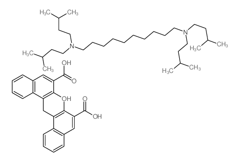 4-[(3-carboxy-2-hydroxy-naphthalen-1-yl)methyl]-3-hydroxy-naphthalene-2-carboxylic acid; N,N,N,N-tetrakis(3-methylbutyl)decane-1,10-diamine Structure