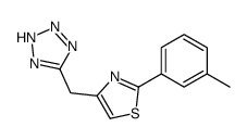 2-(3-methylphenyl)-4-(2H-tetrazol-5-ylmethyl)-1,3-thiazole Structure