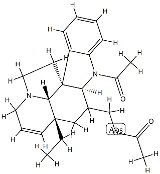 (2β,5α,12β,19α)-1-Acetyl-6,7-didehydroaspidospermidine-3-methanol acetate Structure