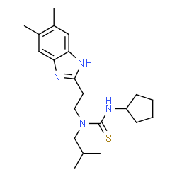 Thiourea, N-cyclopentyl-N-[2-(5,6-dimethyl-1H-benzimidazol-2-yl)ethyl]-N-(2-methylpropyl)- (9CI) Structure