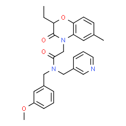 4H-1,4-Benzoxazine-4-acetamide,2-ethyl-2,3-dihydro-N-[(3-methoxyphenyl)methyl]-6-methyl-3-oxo-N-(3-pyridinylmethyl)-(9CI) structure